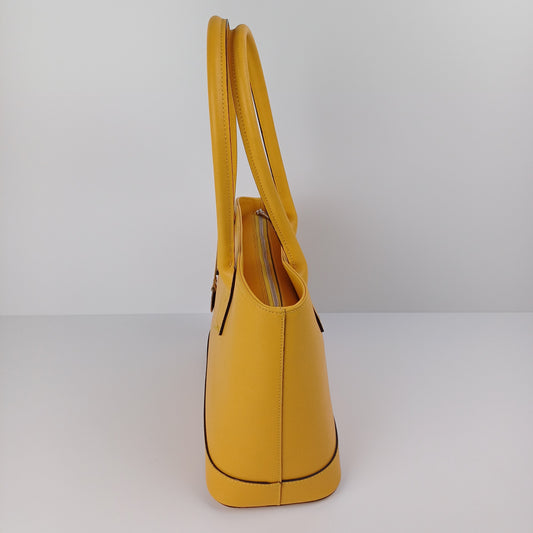 Chic Yellow Leather Handbag